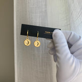 Moon and Star Earrings, Gold Moon Star Circle Charm Earrings, Celestial Huggie Hoop Earrings